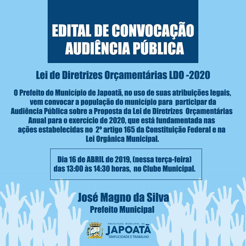 Edital de convocação para audiência pública. ??