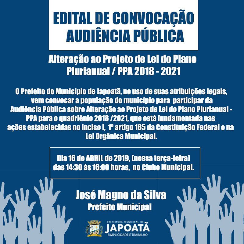 Edital de convocação para audiência pública. ??
