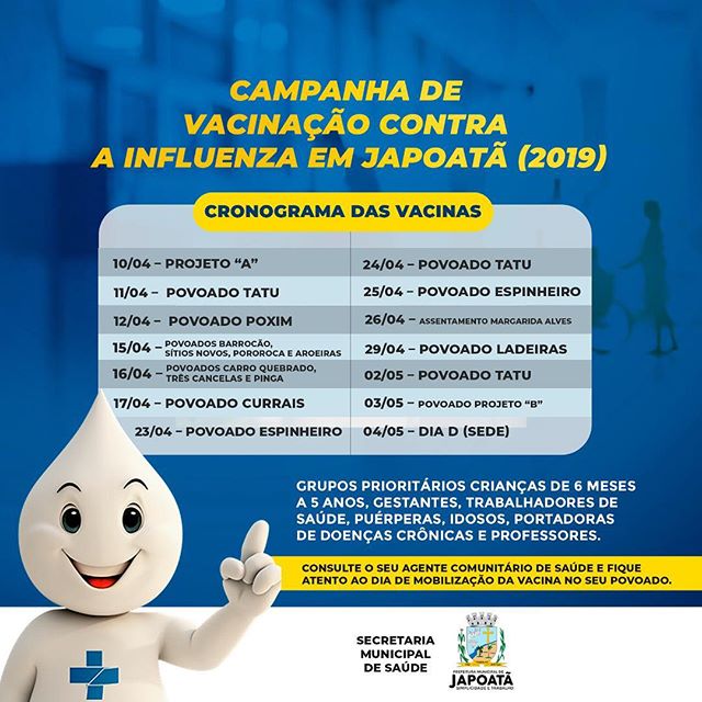 Consulte seu agente comunitário de saúde, atualize as carteiras de vacina dos seus filhos e fique atento ao dia de mobilização da vacina no seu povoado. ??
