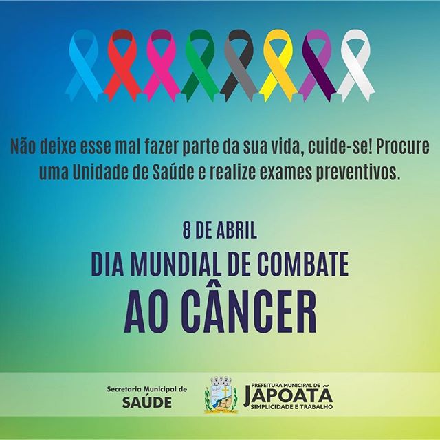 A consciencialização é muito importante para combater o câncer!! 8 de Abril - dia mundial de combate ao câncer. ?????
