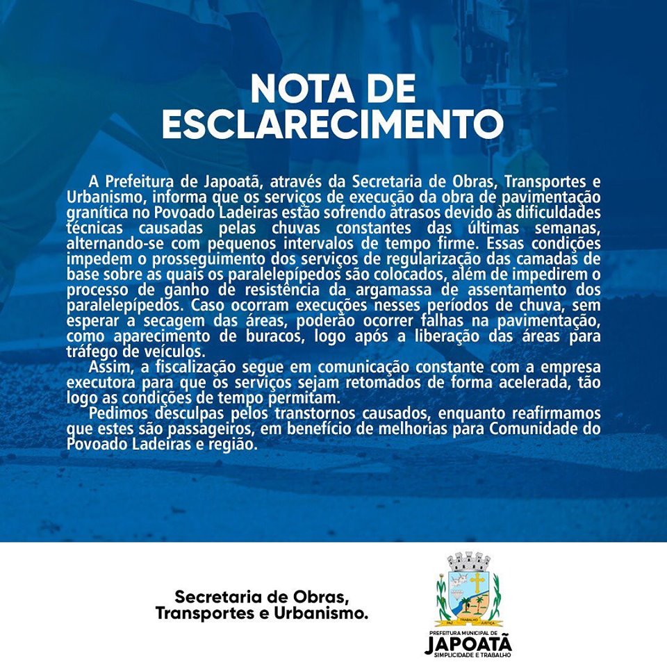 [NOTA DE ESCLARECIMENTO]