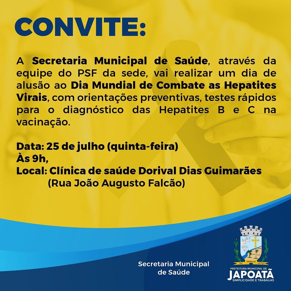 Dia de alusão ao dia mundial de combate as hepatites virais.