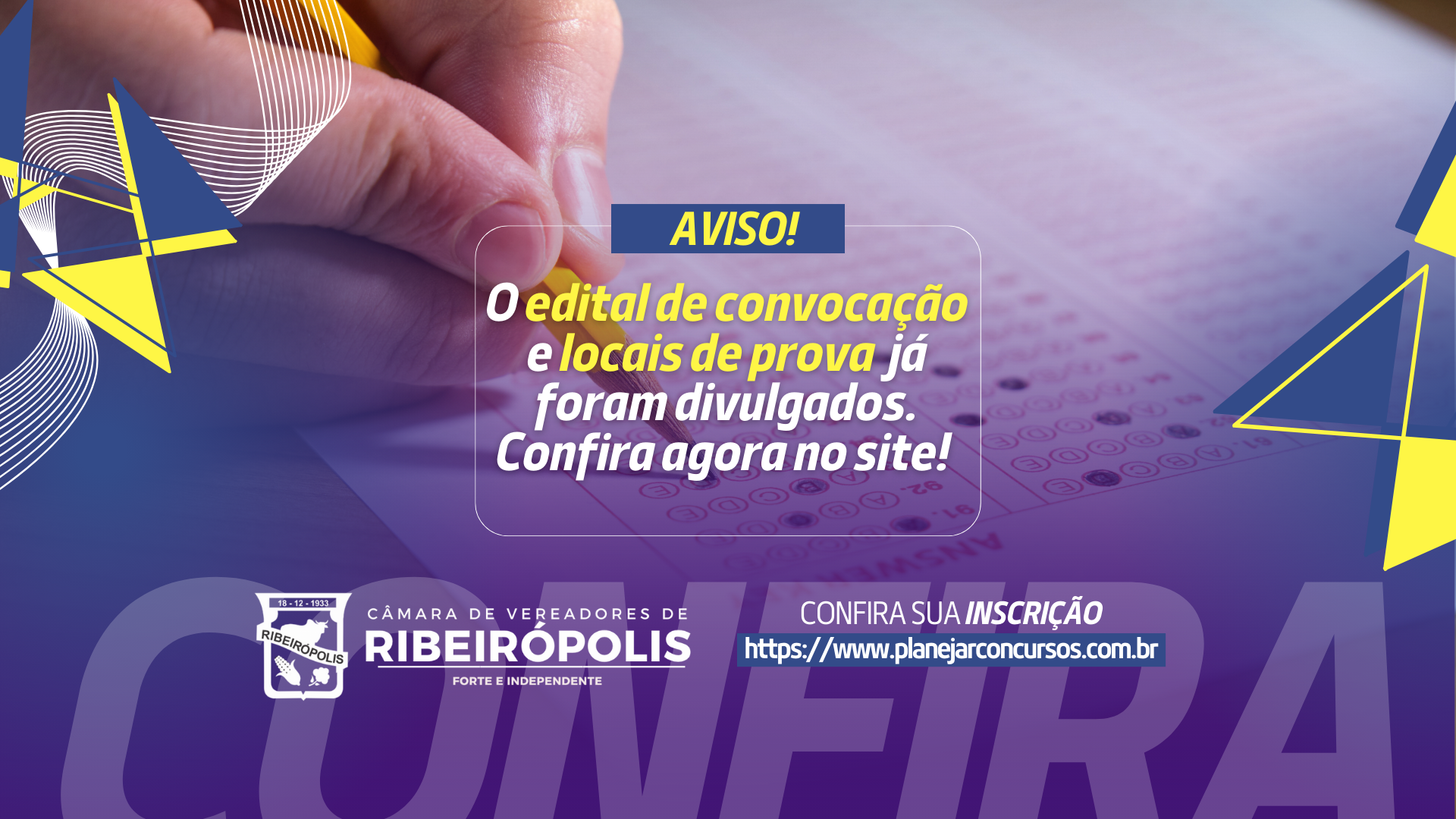Edital de convocação e locais de prova já estão disponíveis
