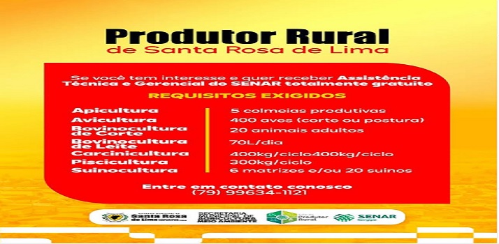 Produtor rural, você sabia que pode receber assistência técnica e gerencial gratuita do SENAR?